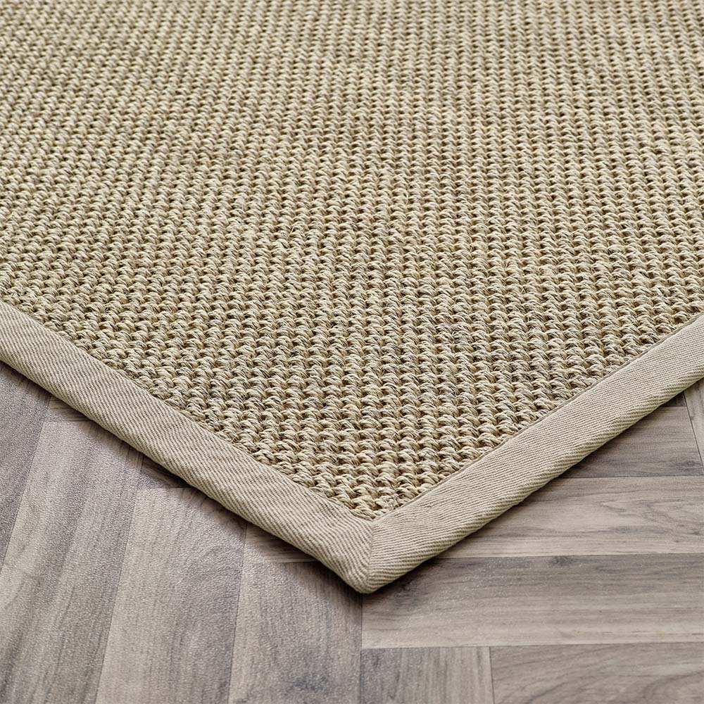 Sisal Rug in Light Beige with Sand Border 120 x 170cm,160 x 230cm,200 x 290cm,67 x 200cm