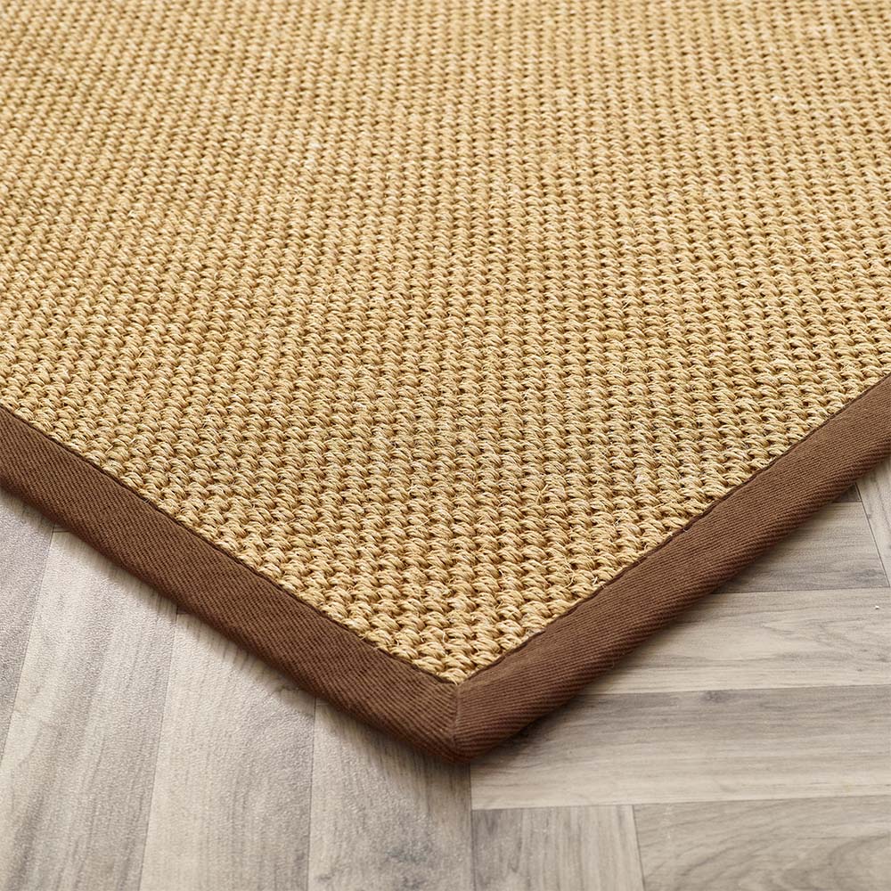 Sisal Rug in Natural with Dark Brown Border 120 x 170cm,160 x 230cm,200 x 290cm,67 x 200cm