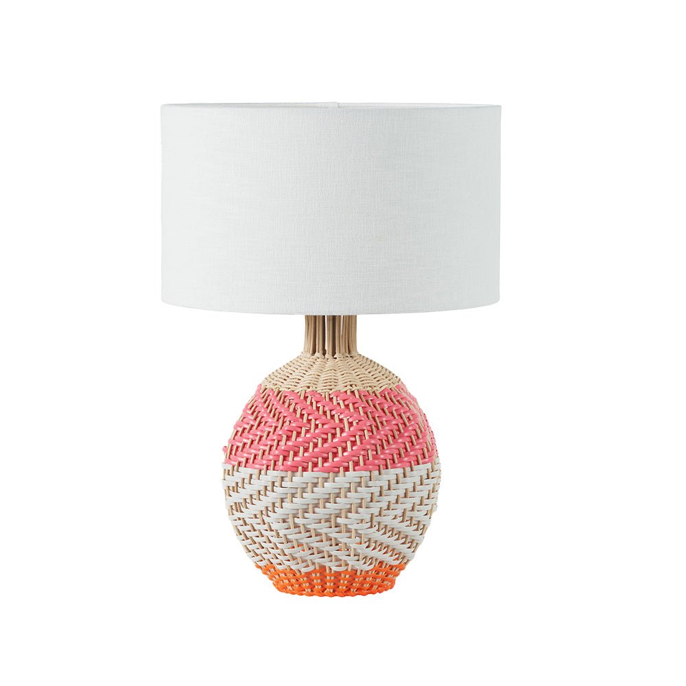 Small Brera Rattan Table Lamp, Pimento