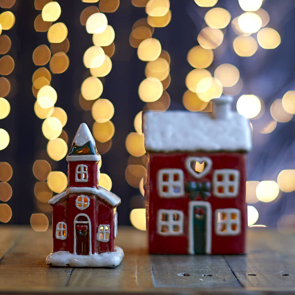 Small Christmas Church Tea - light Holder - Angela Reed -