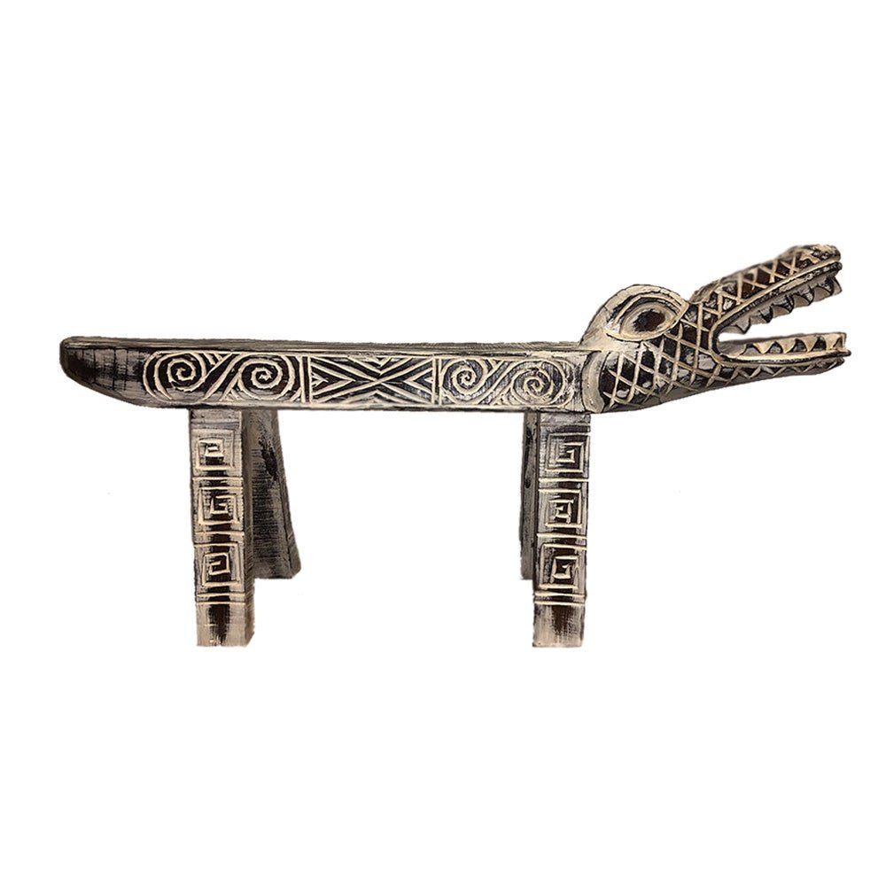 Small White Crocodile Bench