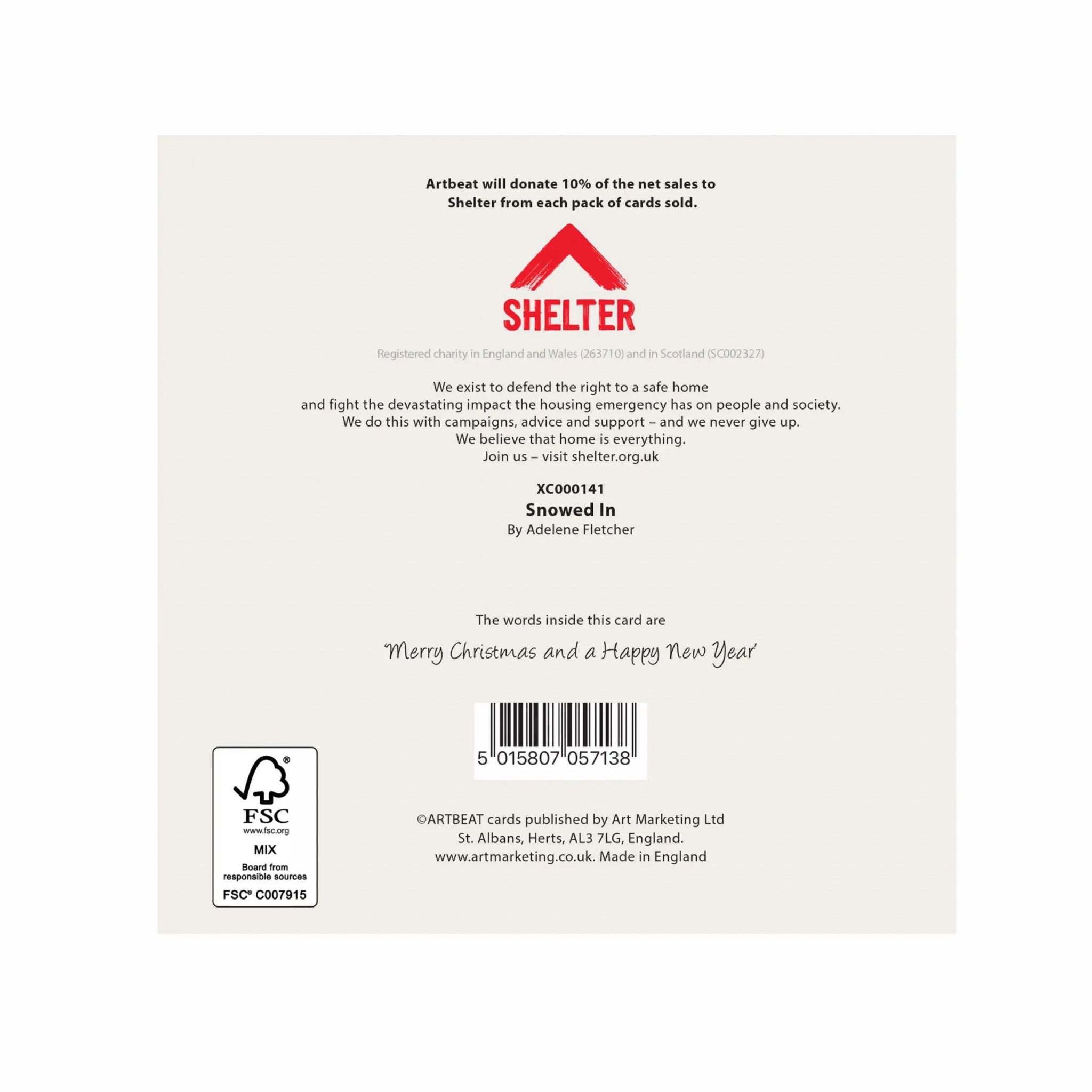 Snowed In, Pack of 6 Charity Christmas Cards