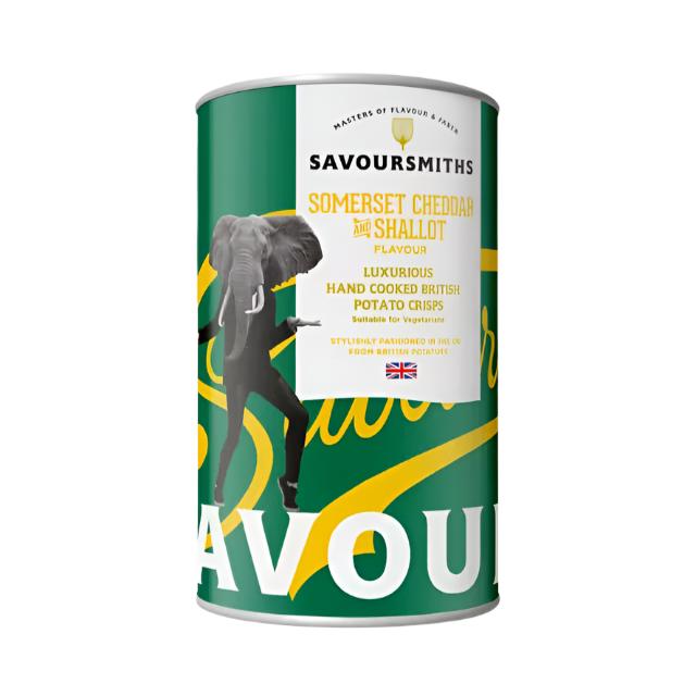 Somerset Cheddar & Shallot Flavour Potato Crisps, 100g Tin