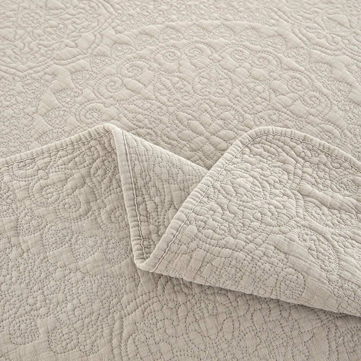 Stonewash Cotton Bedspread, Parchment
