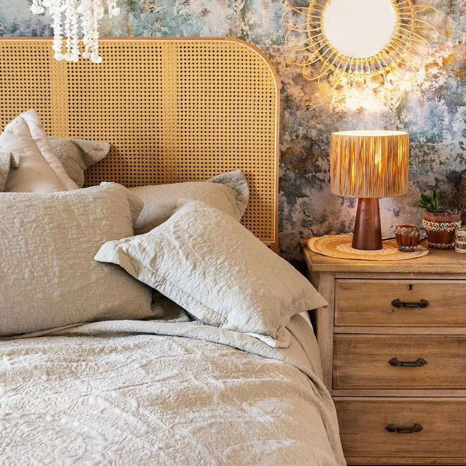 Stonewash Cotton Bedspread, Parchment