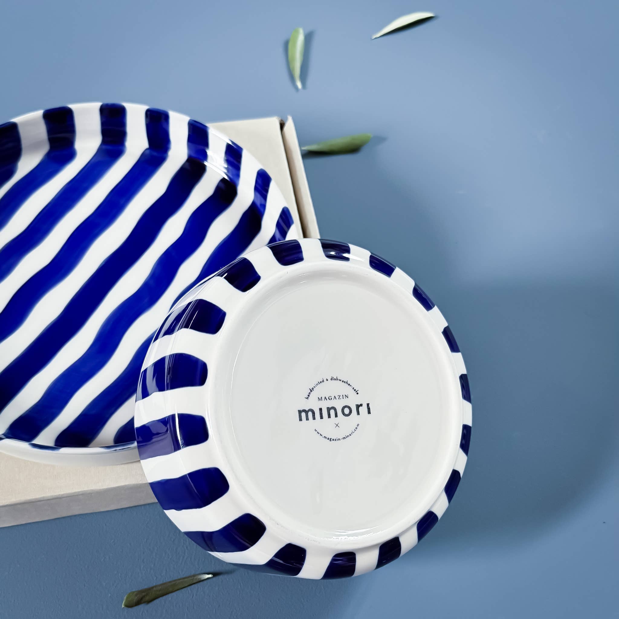 Striped Bowl, Sea Blue