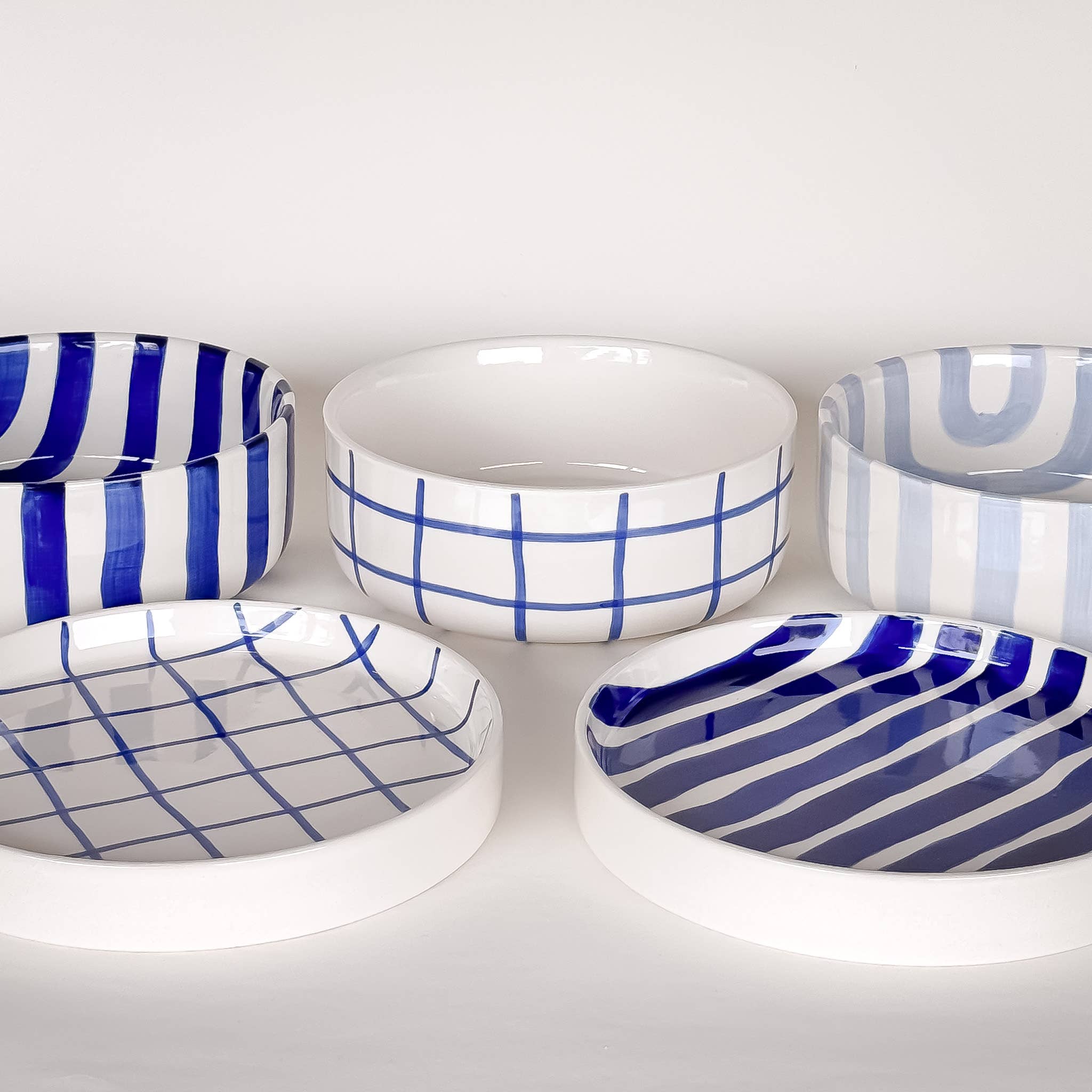 Striped Bowl, Sea Blue