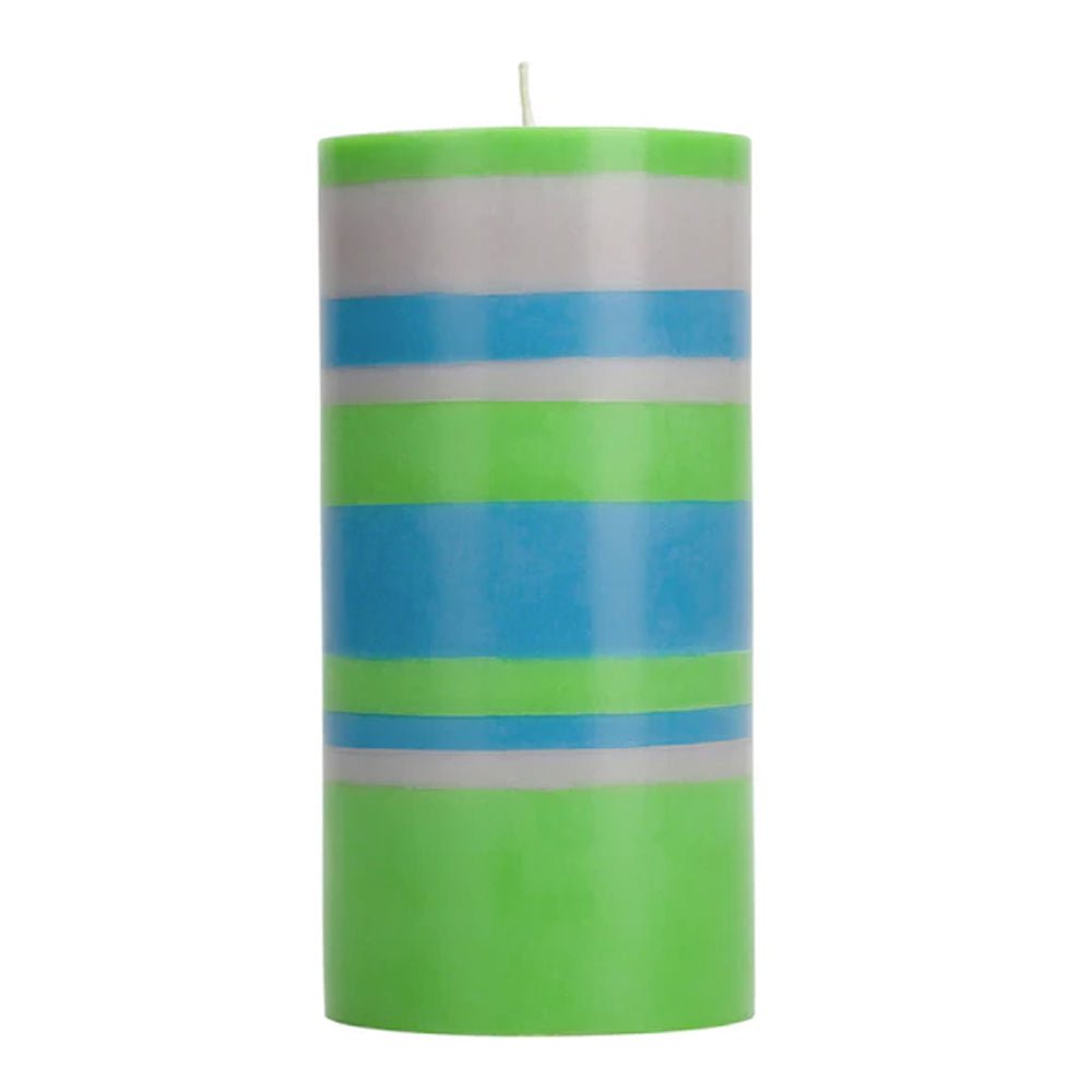 Striped Grass, Nanking Blue & Willow Pillar Candle, Large 15cm