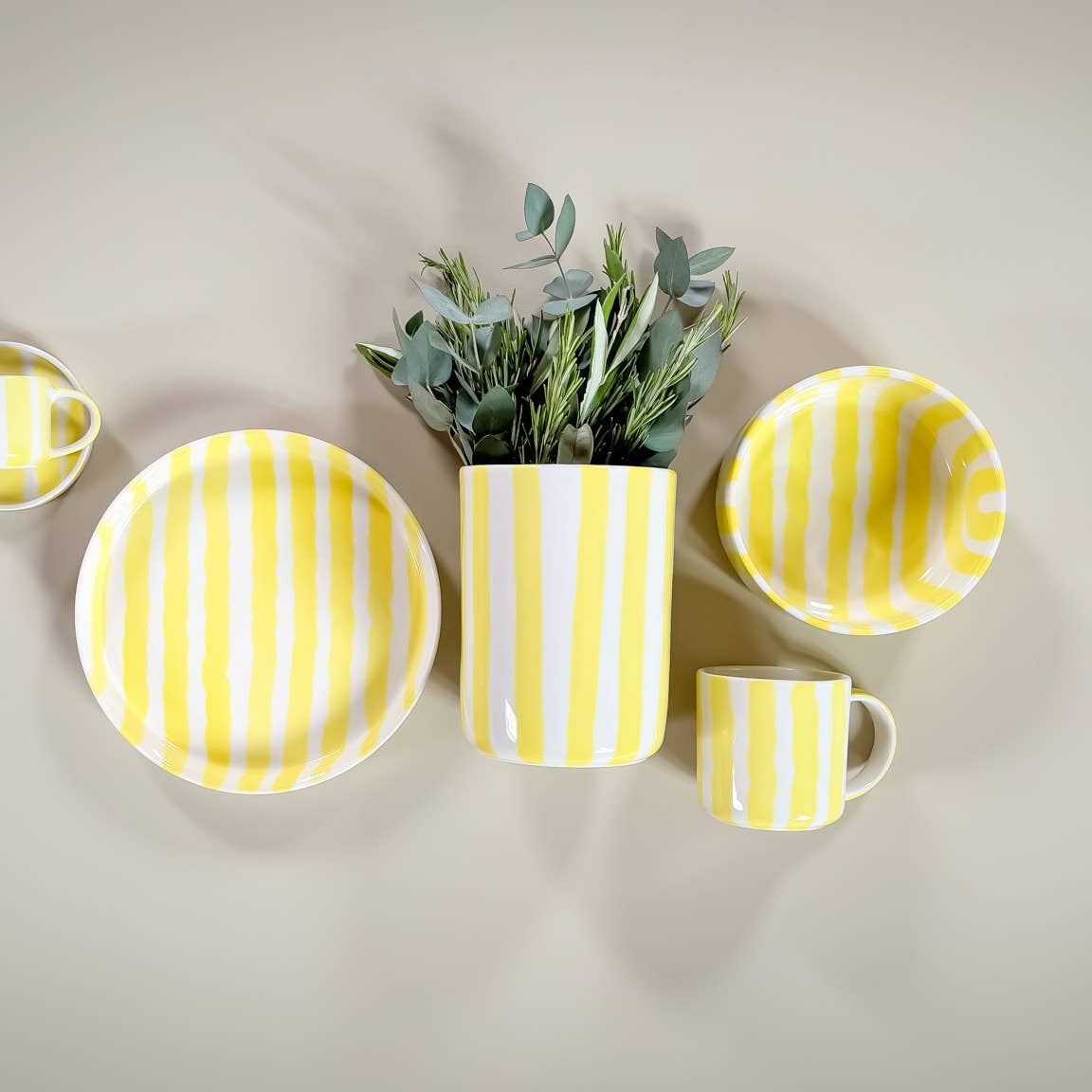 Striped Plate, Beach Yellow