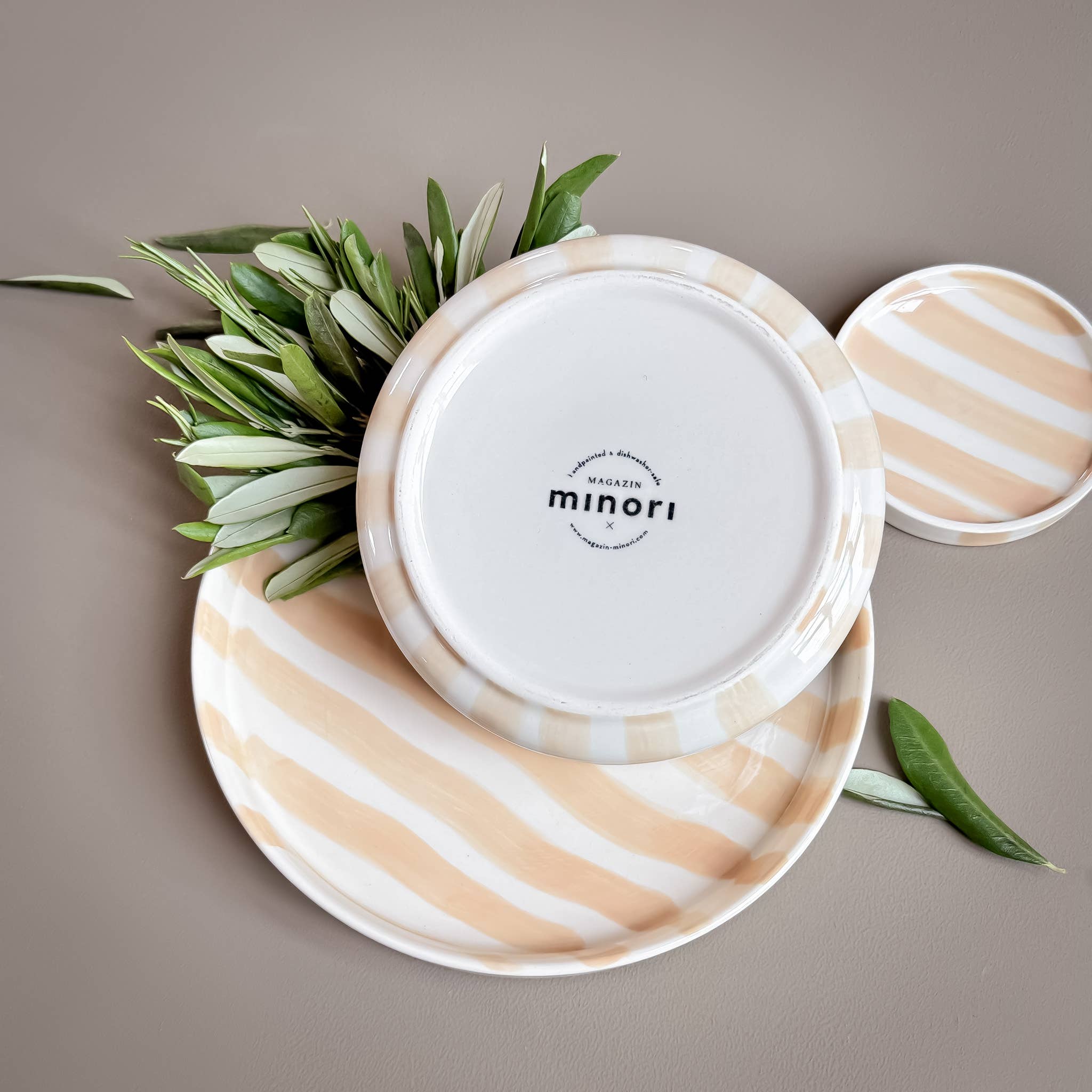 Striped Plate, Boho Beige