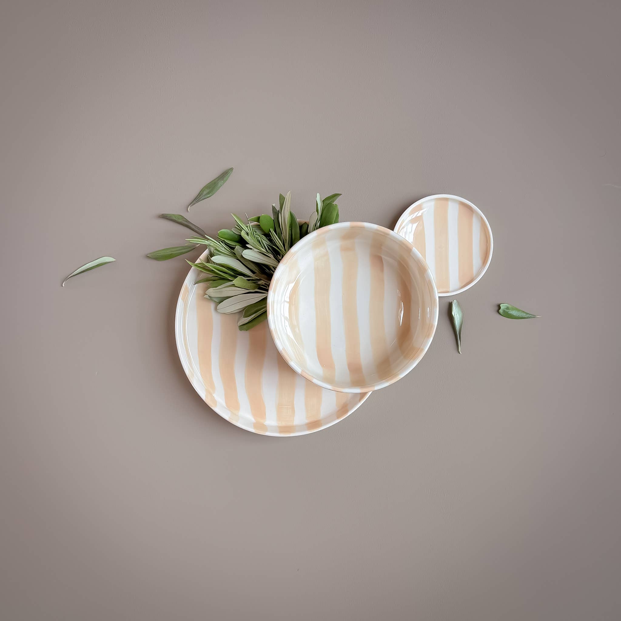 Striped Plate, Boho Beige