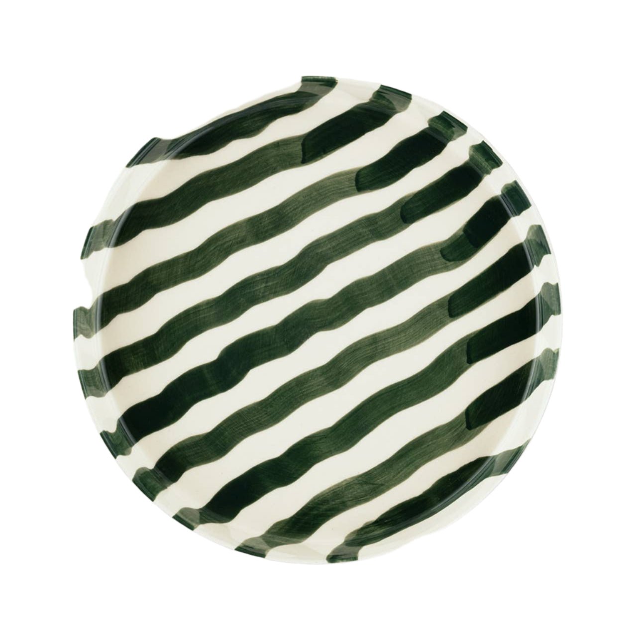 Striped Plate, Gentle Green