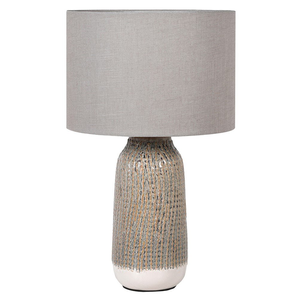 Striped Table Lamp with Linen Shade