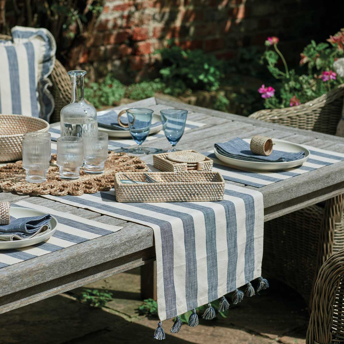 Table Runner, Flint Blue