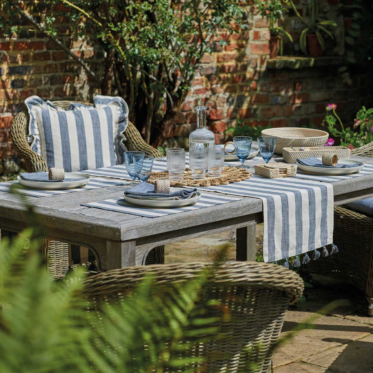 Table Runner, Flint Blue