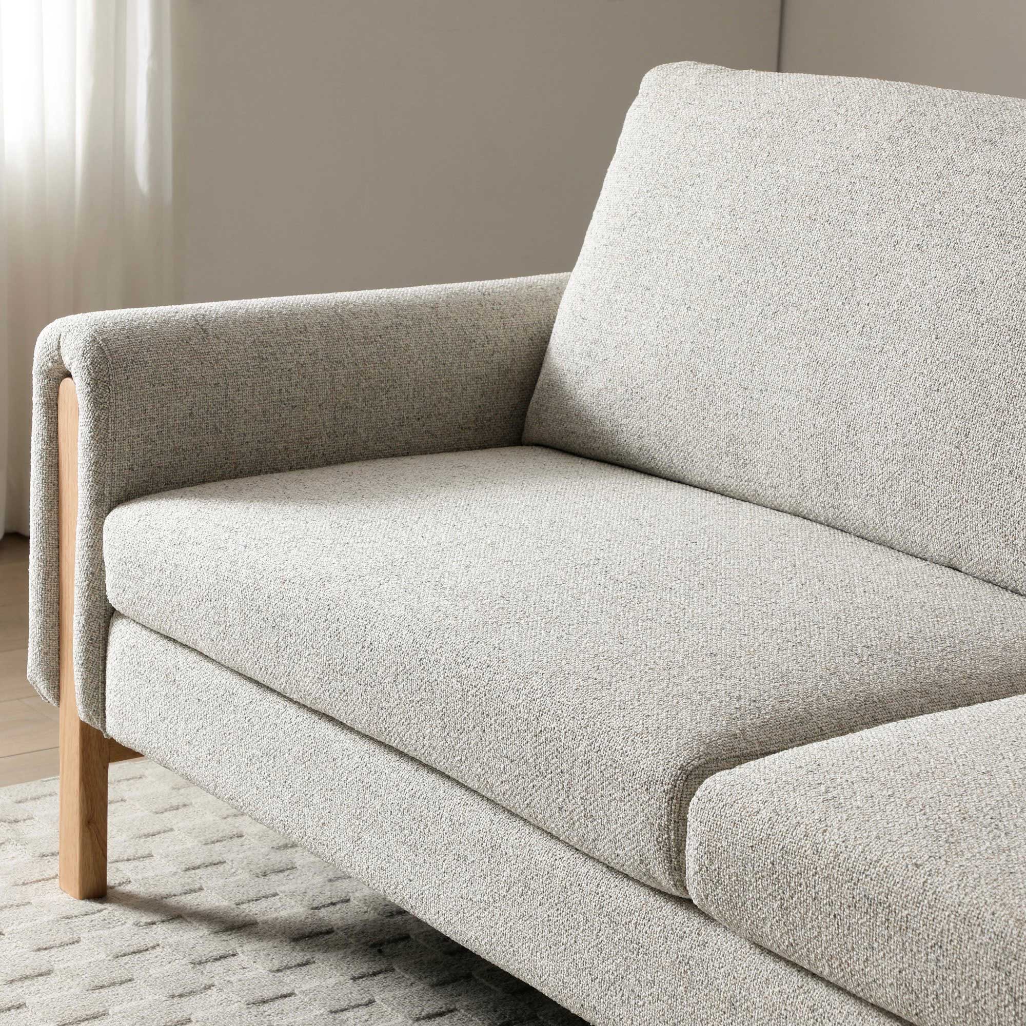 Thea Sofabed Hevre Grey Textured Weave,Hevre Natural textures Weave