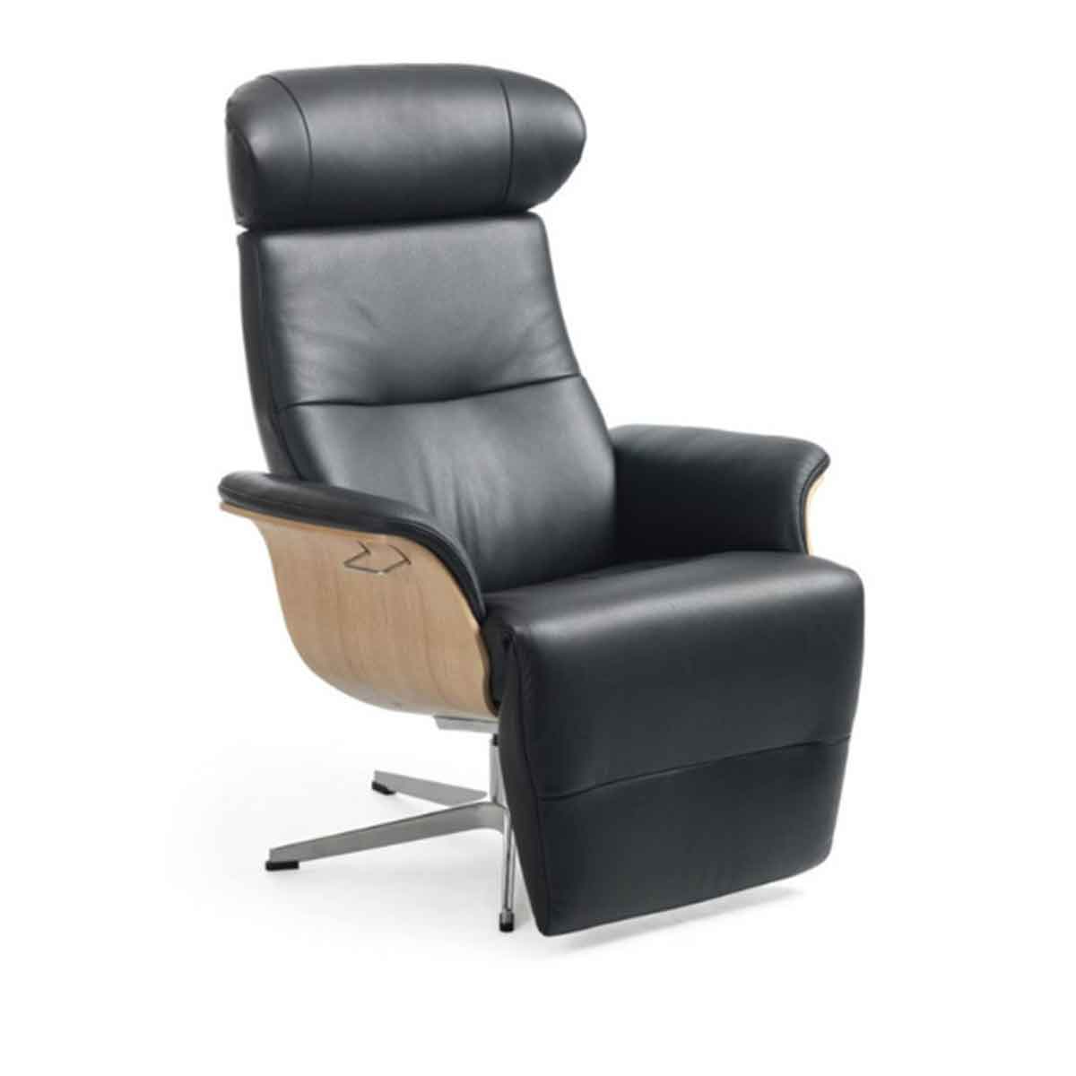 Timeout Reclining Chair in Leather with Built-in Footrest Fantasy Cement / Oak Stained Oak / Aluminium,Fantasy Cement / Oak Stained Oak / Black,Fantasy Cement / Black Stained Oak / Aluminium,Fantasy Cement / Black Stained Oak / Black,Fantasy Cement / Walnut Stained Oak / Aluminium,Fantasy Cement / Walnut Stained Oak / Black,Fantasy Cement / Untreated Oak / Aluminium,Fantasy Cement / Untreated Oak / Black,Fantasy Congnac / Oak Stained Oak / Aluminium,Fantasy Congnac / Oak Stained Oak / Black,Fantasy Congnac