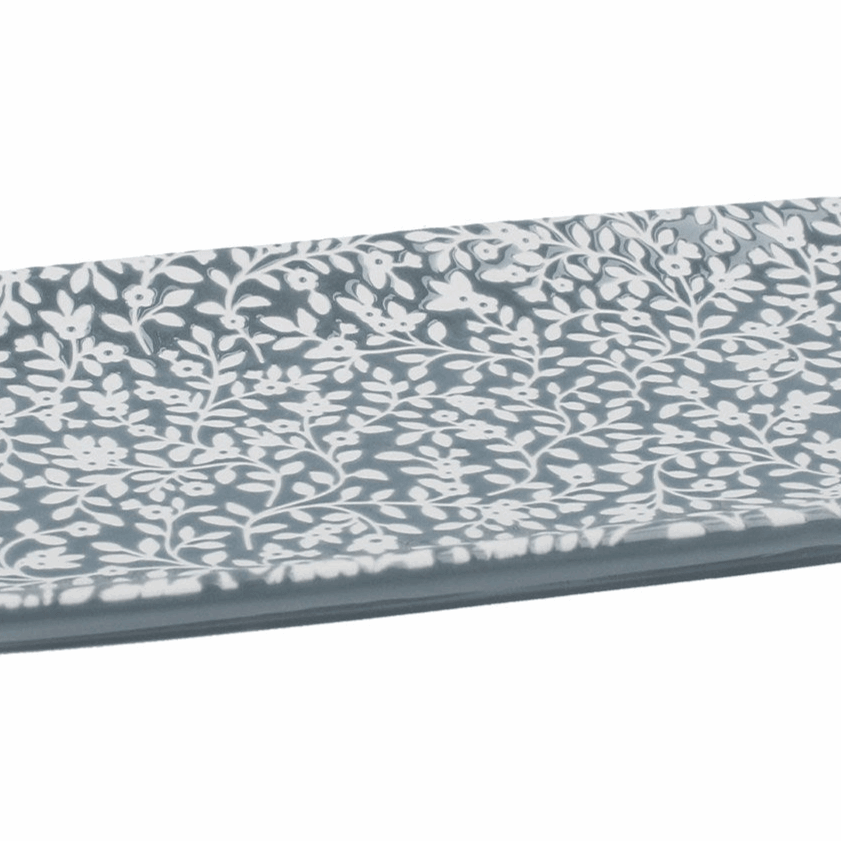 Trinket Dish, Grey & White Floral Large,Small