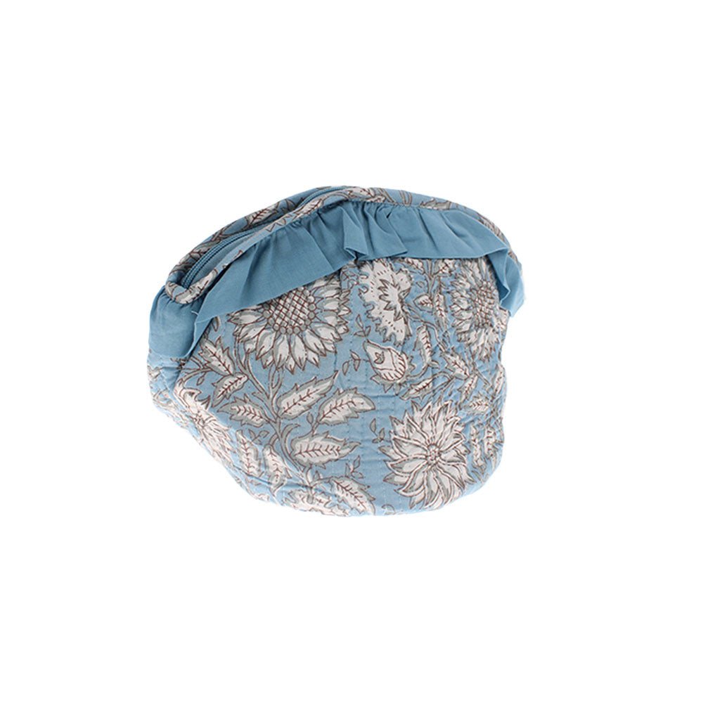 Turquoise Floral Wash Bag - Angela Reed -