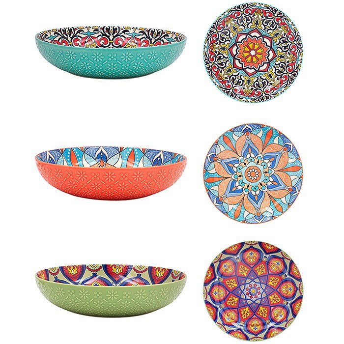 Tuscan Mandela Ceramic Bowl, Large - Angela Reed -