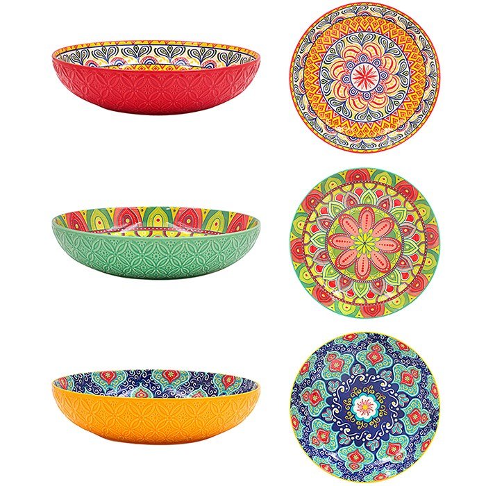 Tuscan Mandela Ceramic Bowl, Large - Angela Reed -