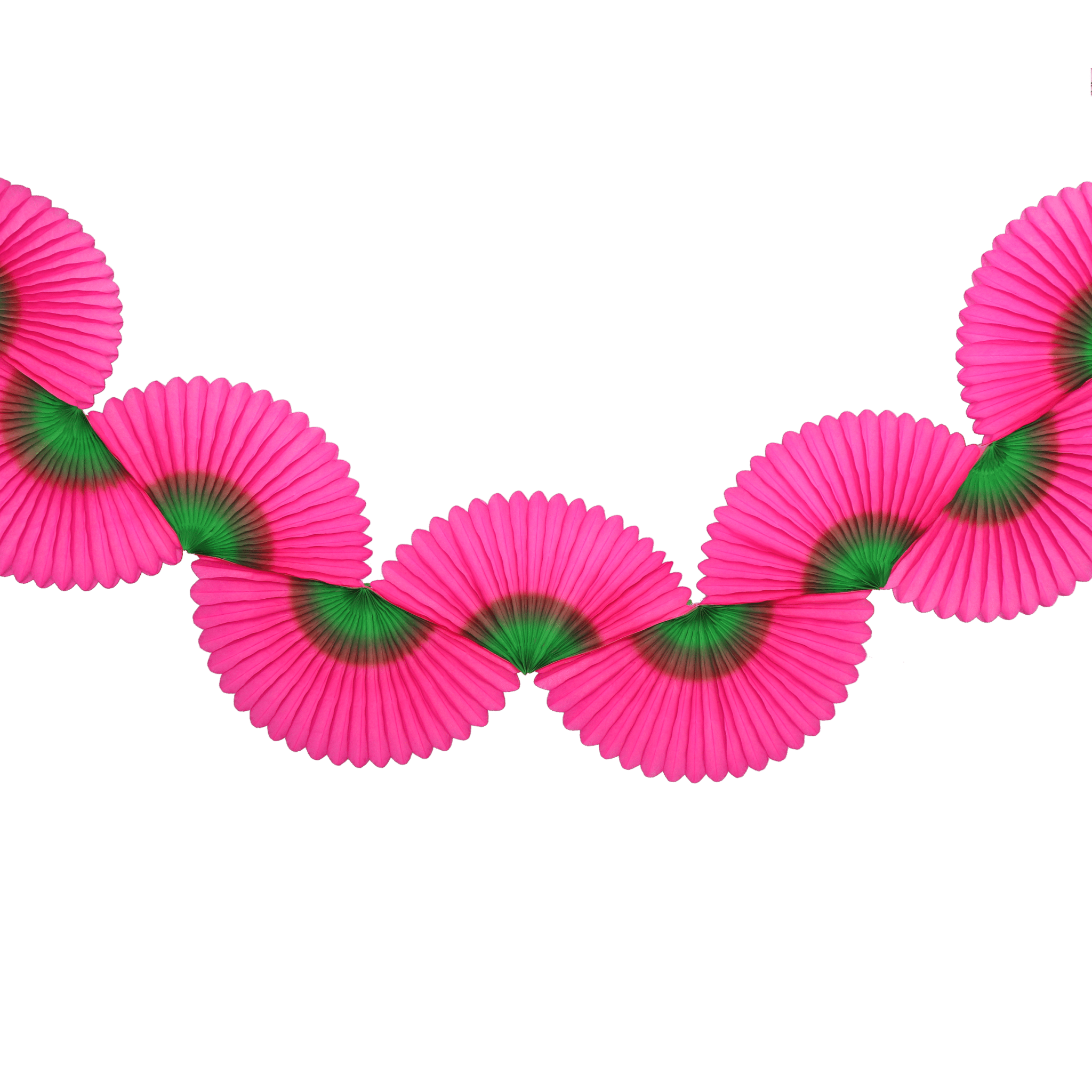 Two-Tone Fan Garland, Fuchsia & Green