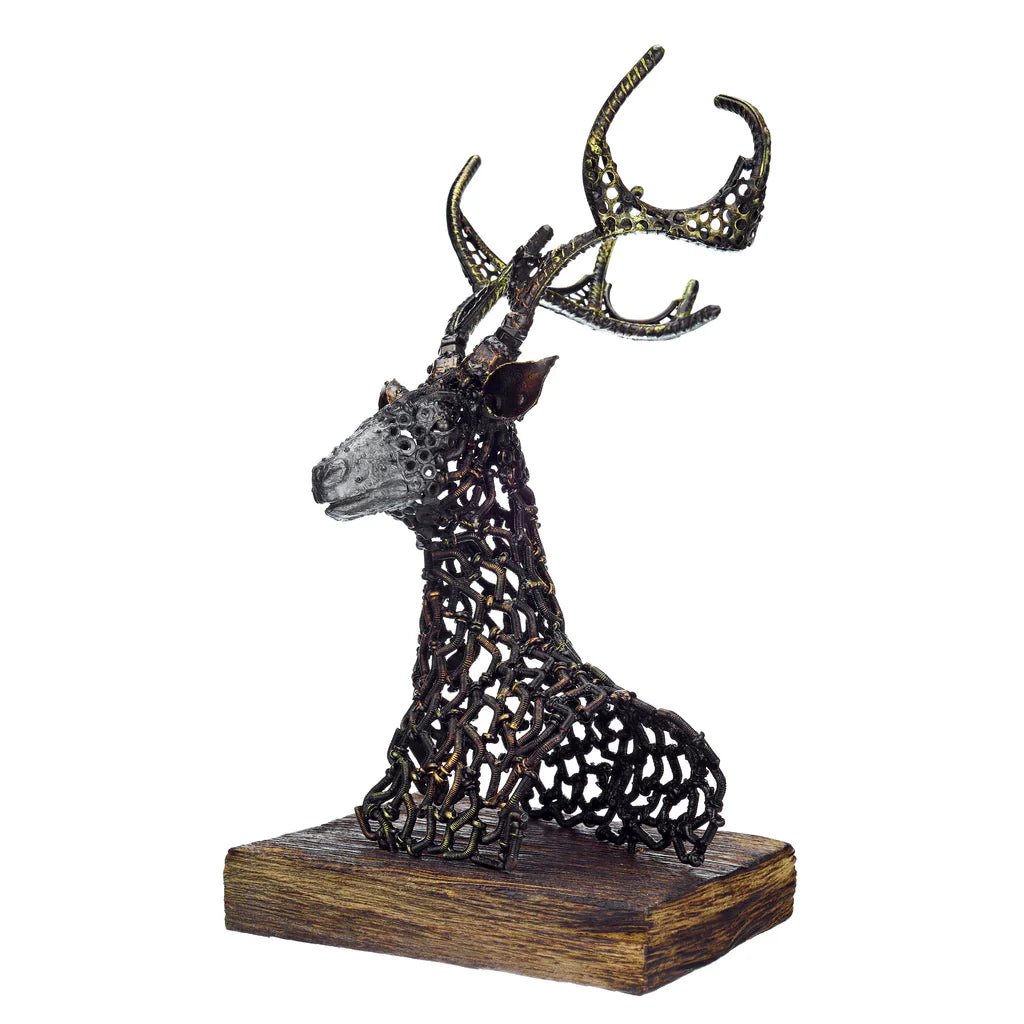 Urban Steel Deer Head Ornament