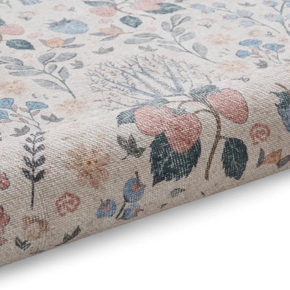 Versailles Washable Rug, Beige/Blue 61 x 230cm runner,122 x 170cm,152 x 230cm,180 x 270cm