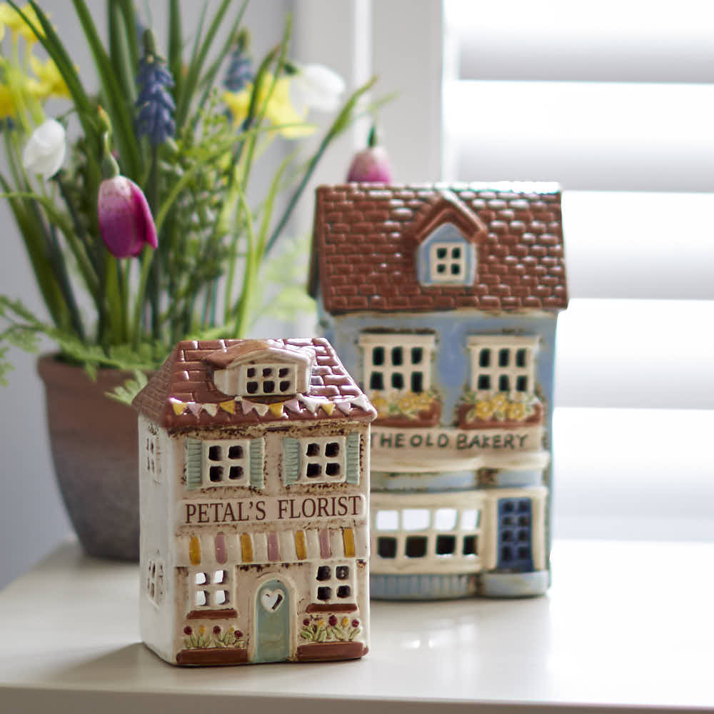 Village Florist Pottery Tealight Holder - Angela Reed -