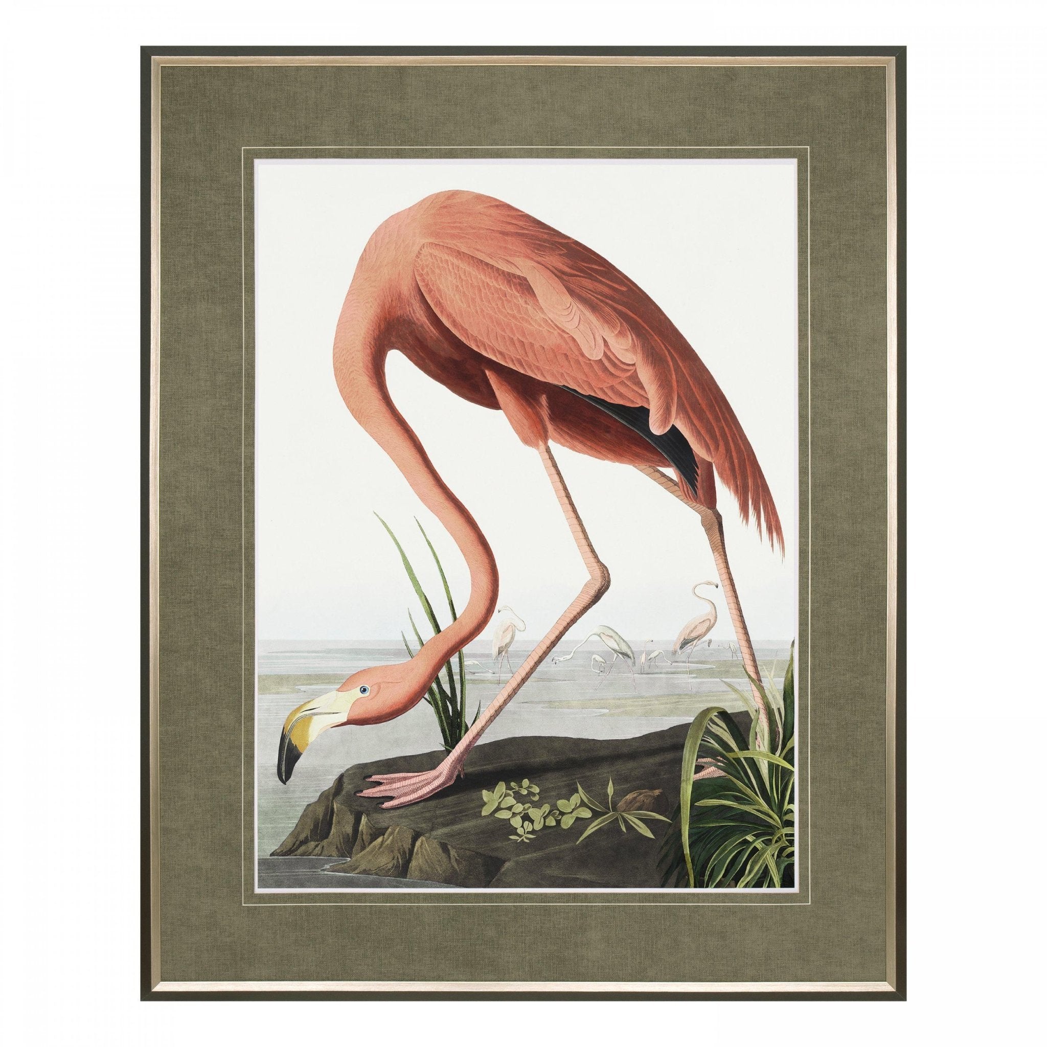 Vintage Flamingo Framed Art