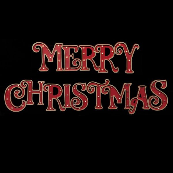Vintage Style Merry Christmas Sign with Lights