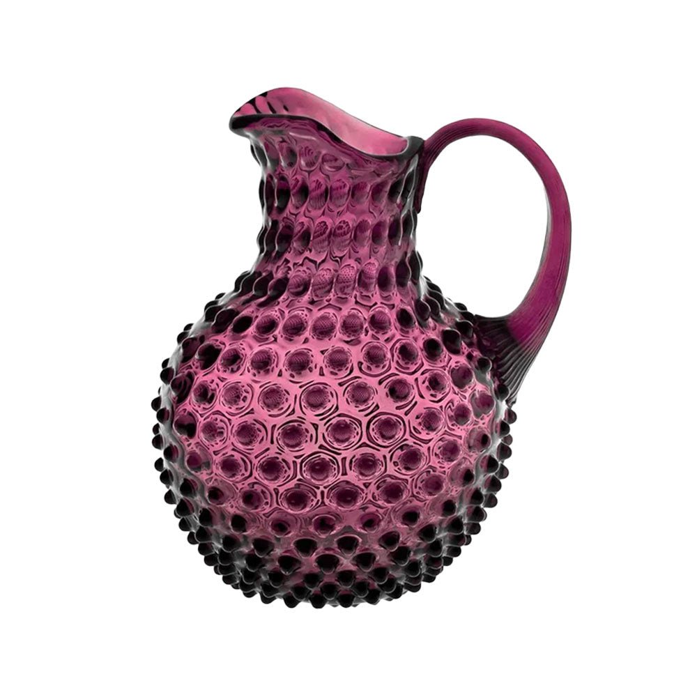 Violet Glass Hobnail Jug