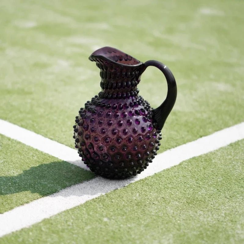 Violet Glass Hobnail Jug