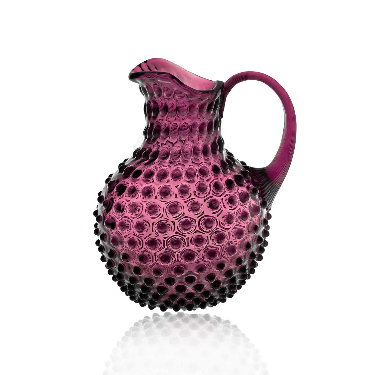 Violet Glass Hobnail Jug