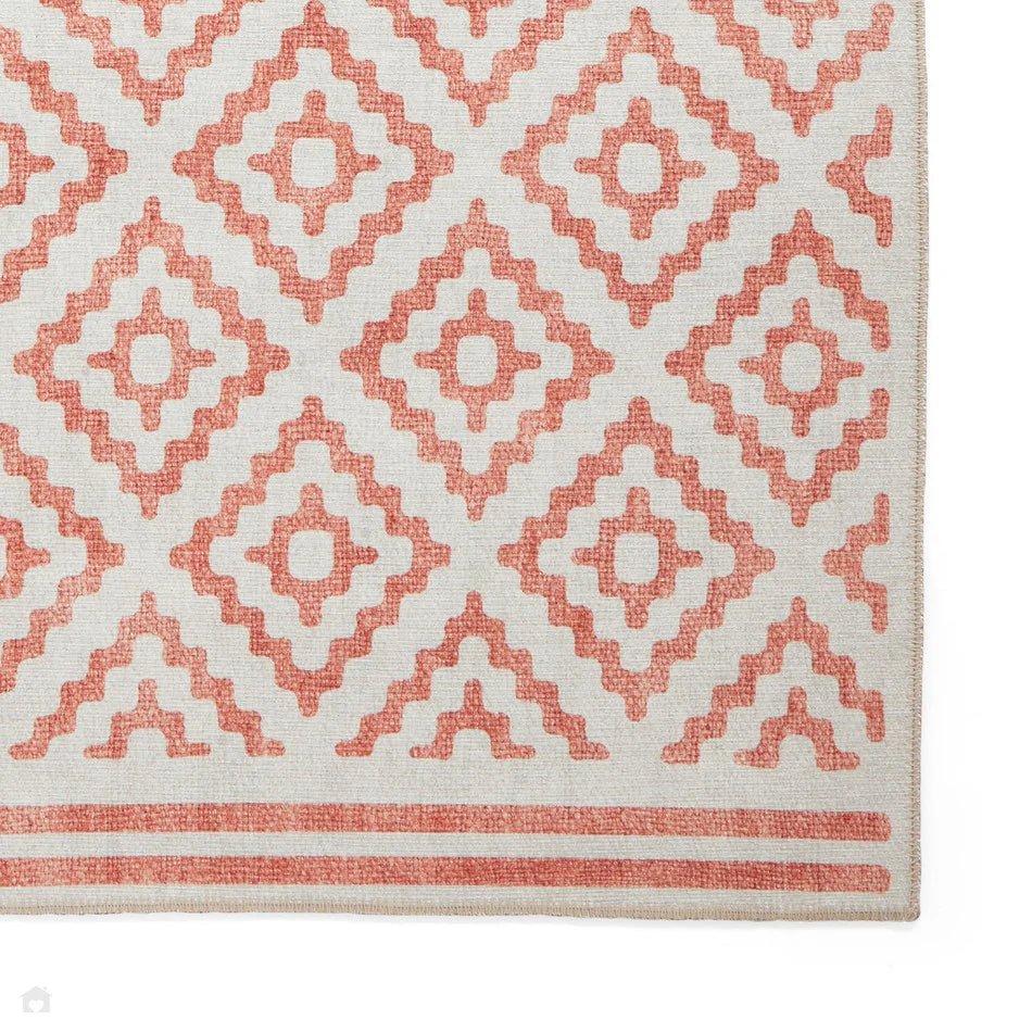 Washable Geometric Rug, Orange 61 x 120cm,61 x 170cm,76 x 150cm,76 x 230cm,122 x 170cm,152 x 230cm