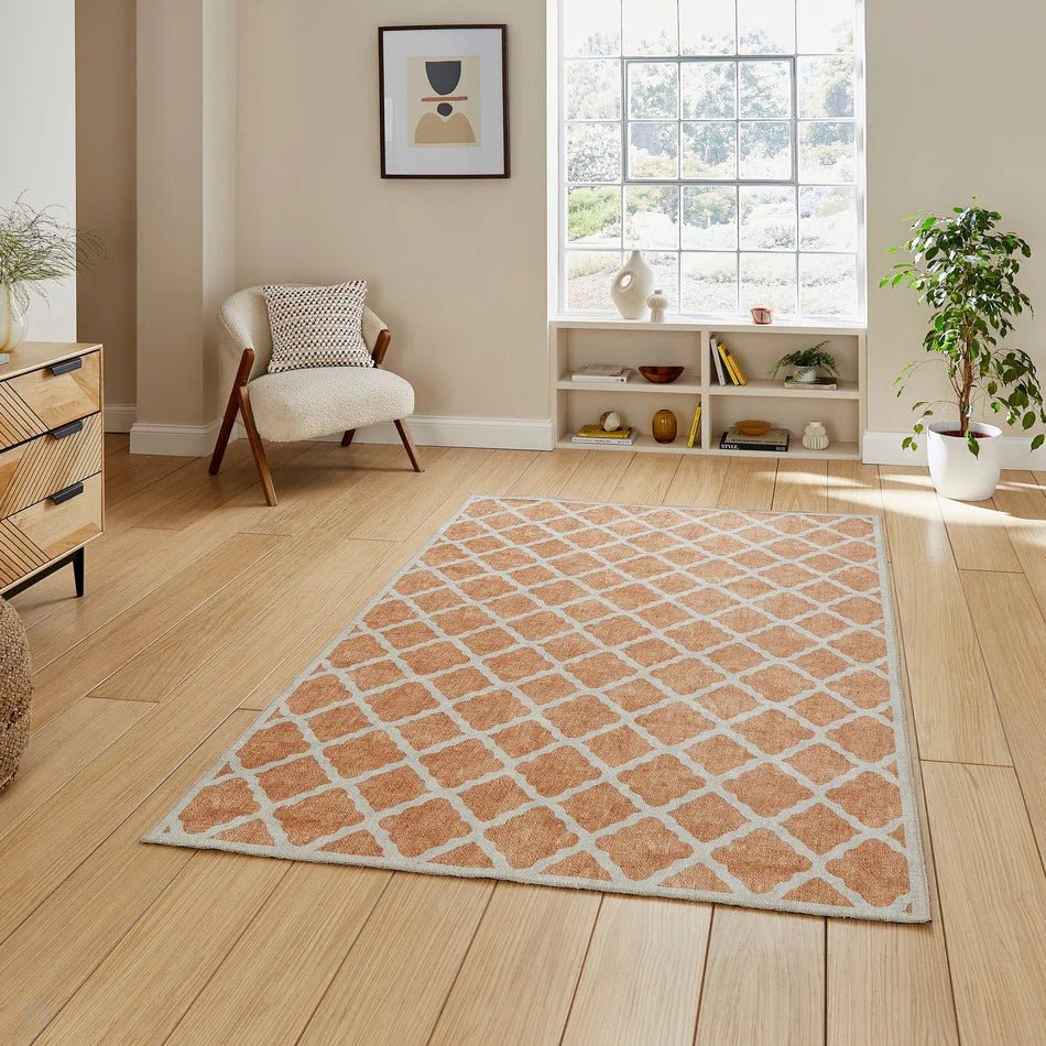 Washable Geometric Rug, Yellow 61 x 120cm,61 x 170cm,76 x 150cm,76 x 230cm,122 x 170cm,152 x 230cm