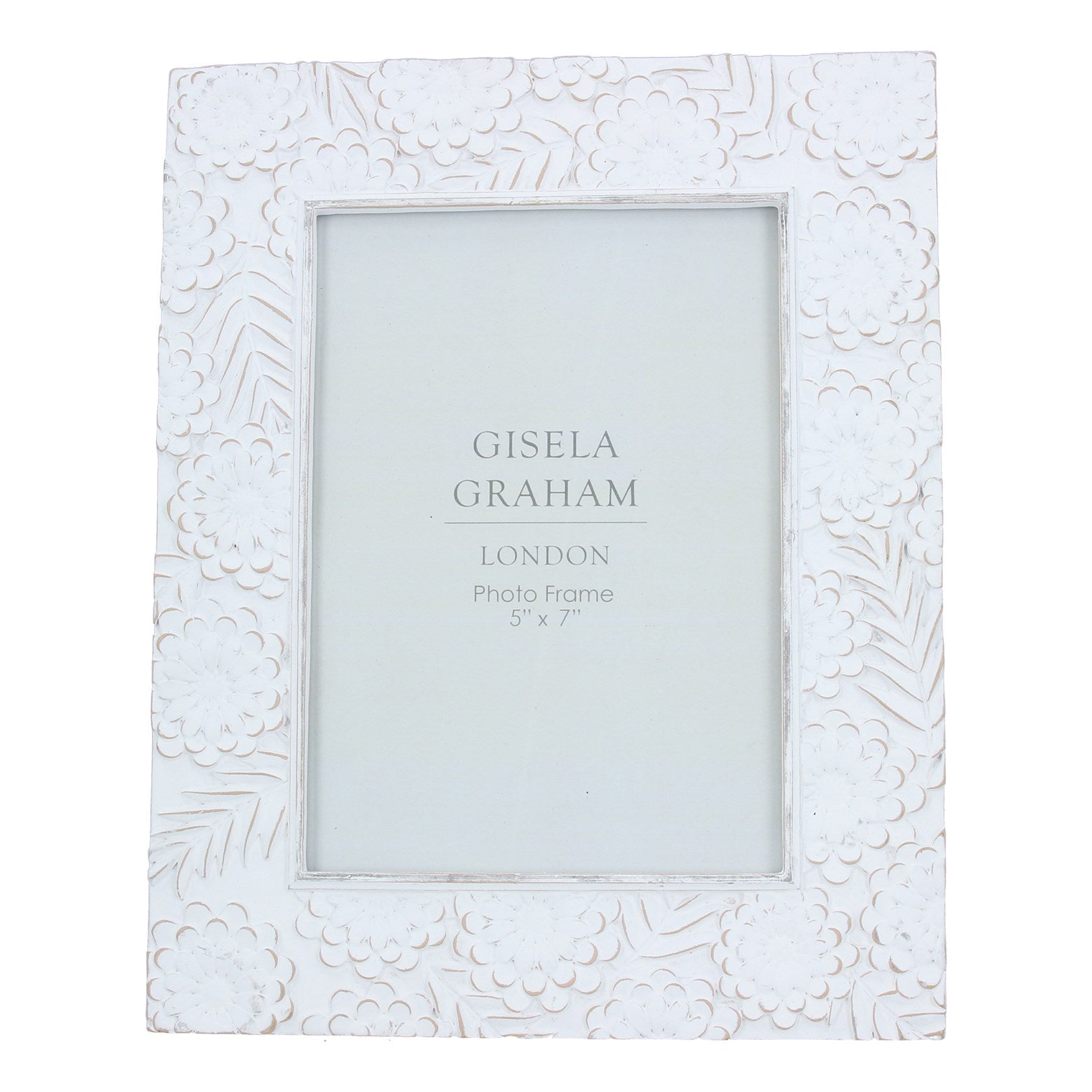 White Floral Photo Frame 5" x 7",4" x 6"