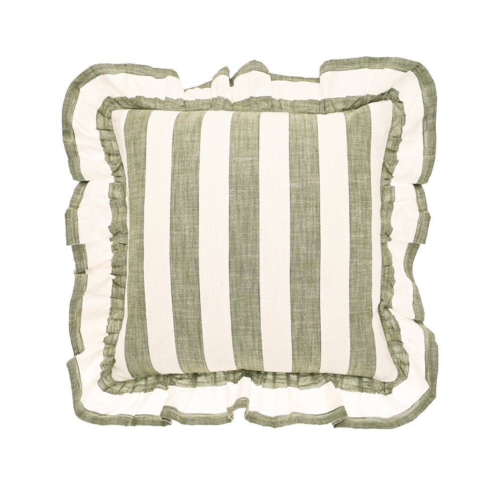 Wide Stripe Cushion, Olive