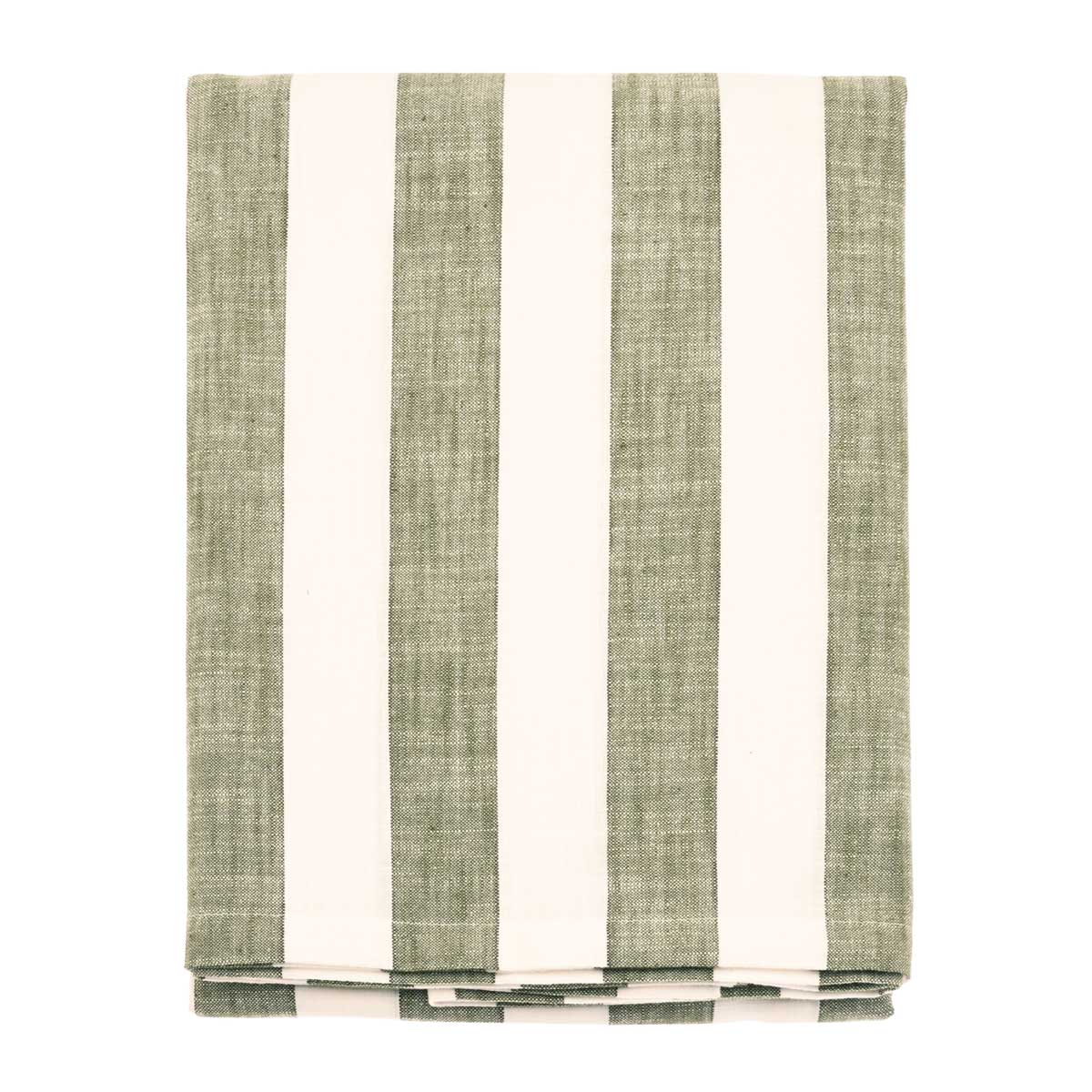 Wide stripe Tablecloth, 150 x 240 cm, Olive