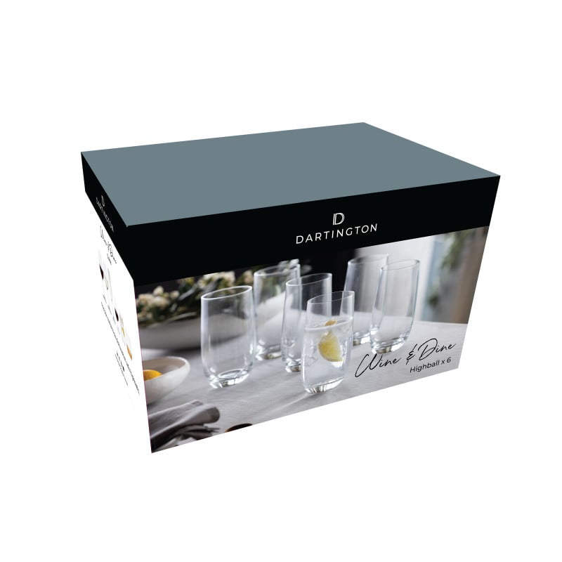 Wine & Dine Highball, Set of 6 Glasses - Angela Reed -