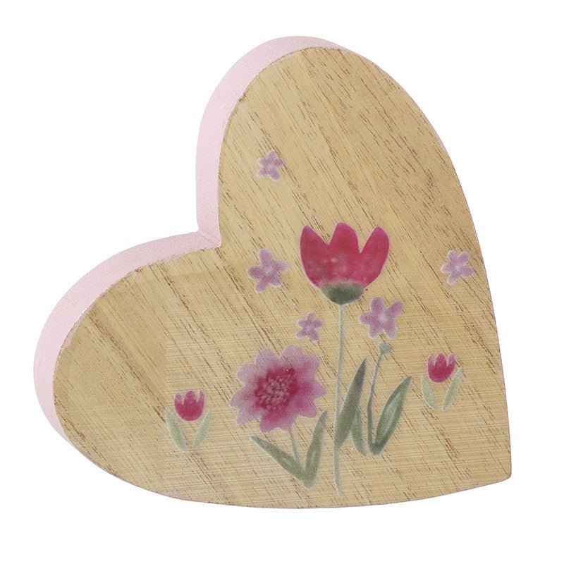 Wooden Flower Heart