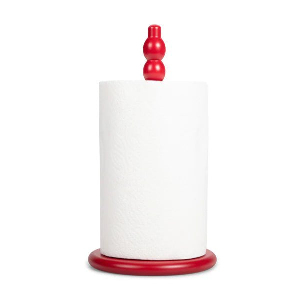 Wooden Kitchen Roll Holder in Chilli Red
