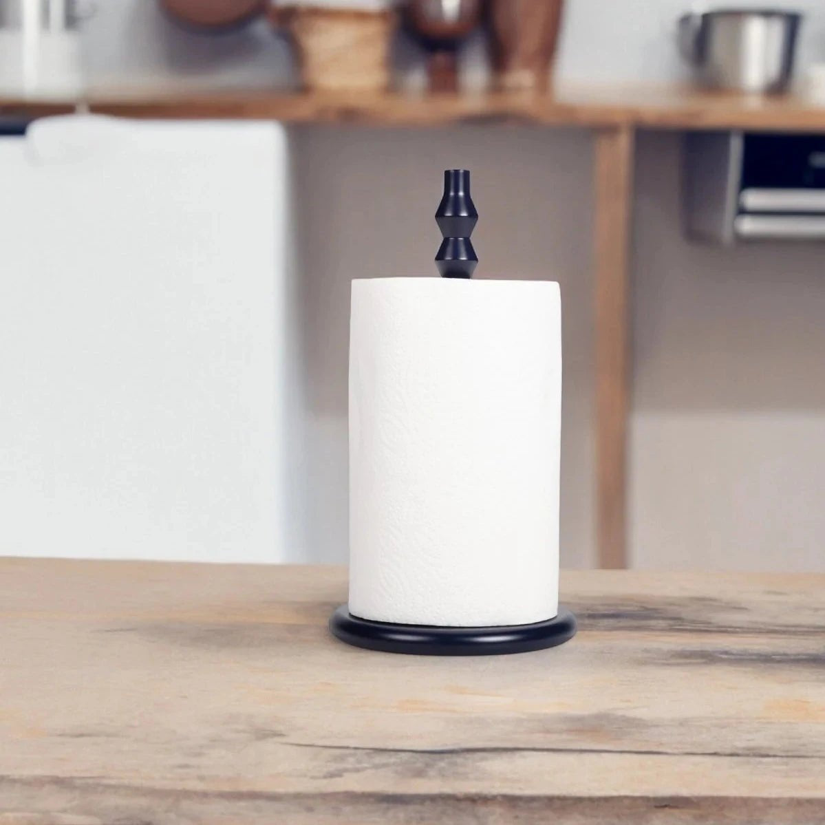 Wooden Kitchen Roll Holder in Midnight Blue