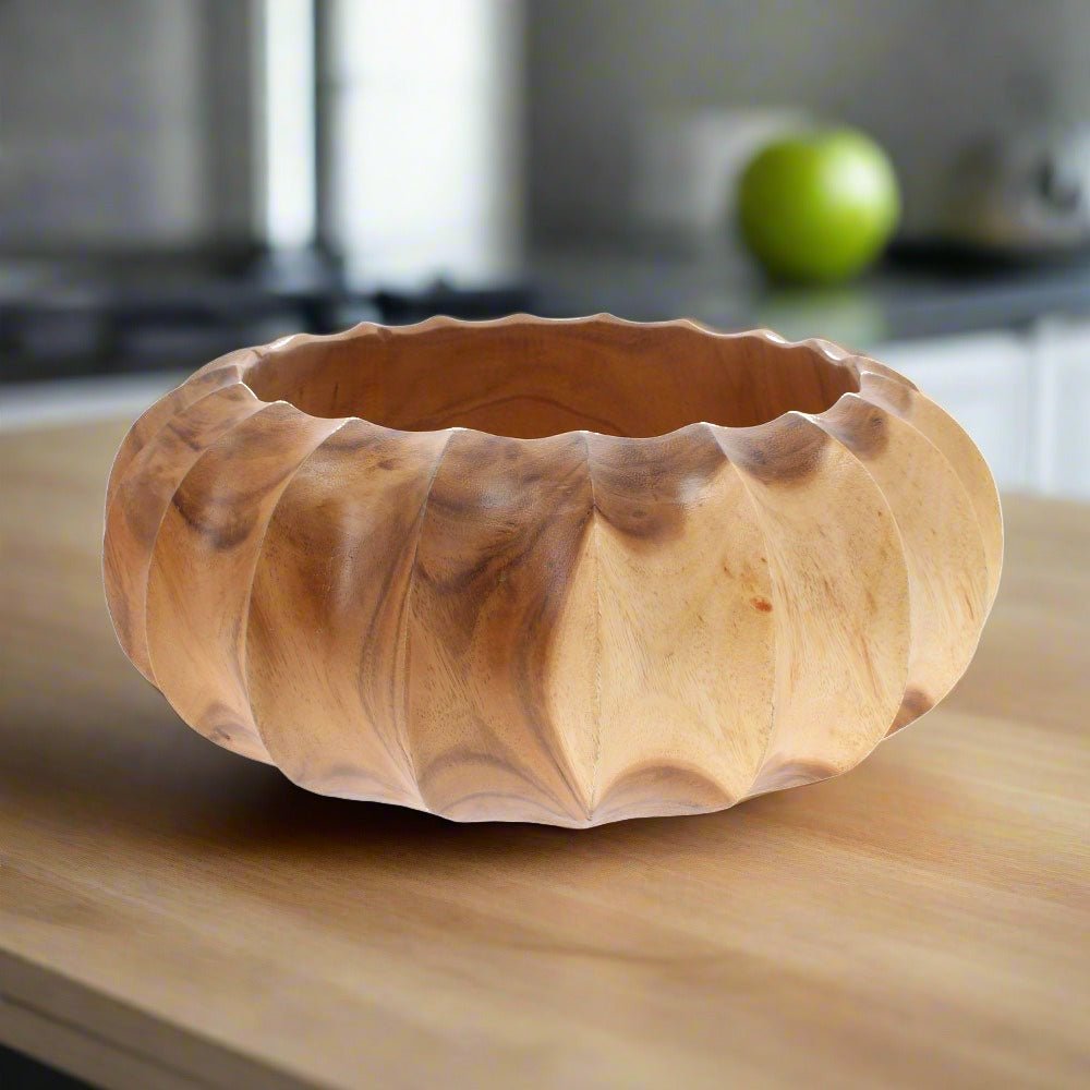 Wooden Scallop Bowl