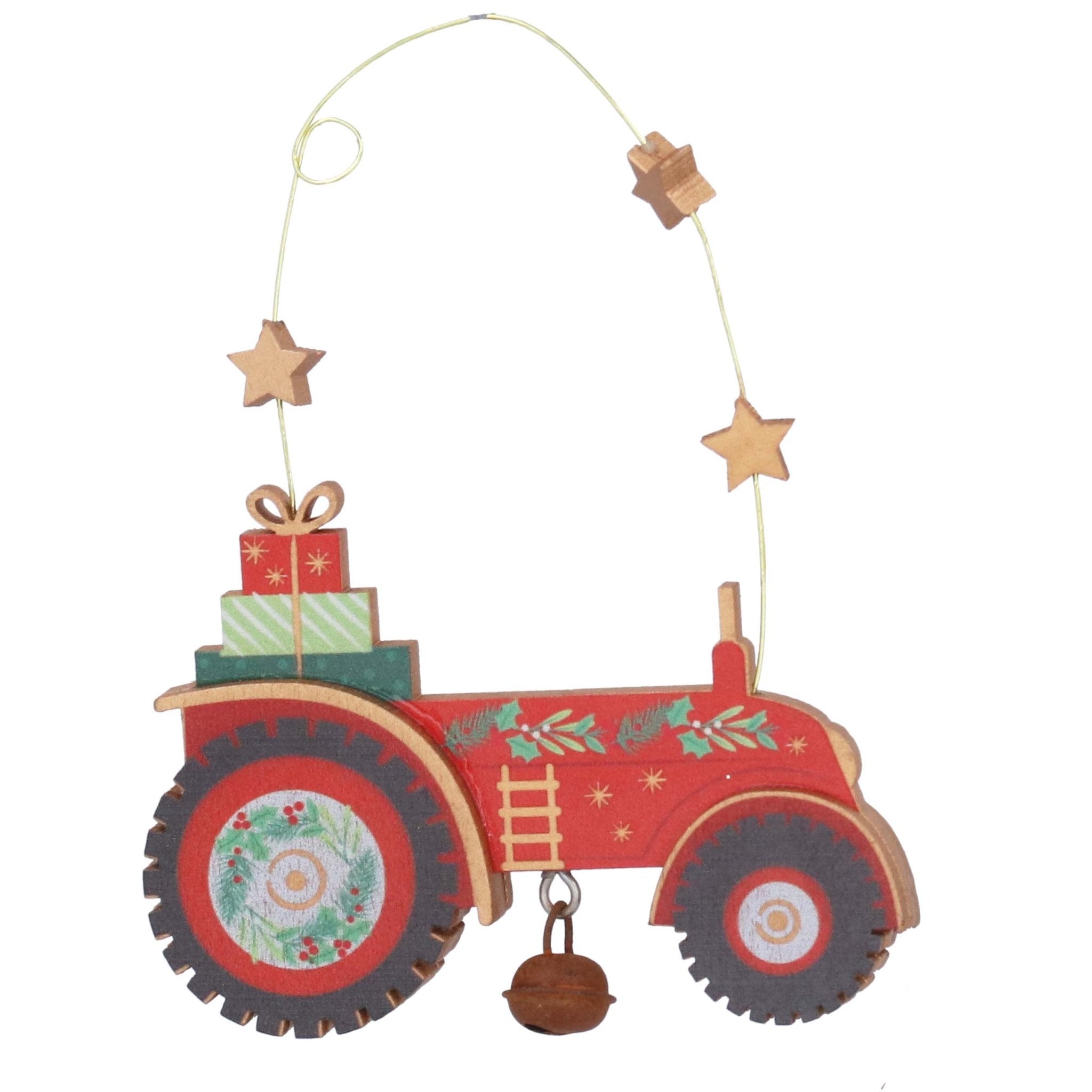 Wooden Tractor Hanging Decoration