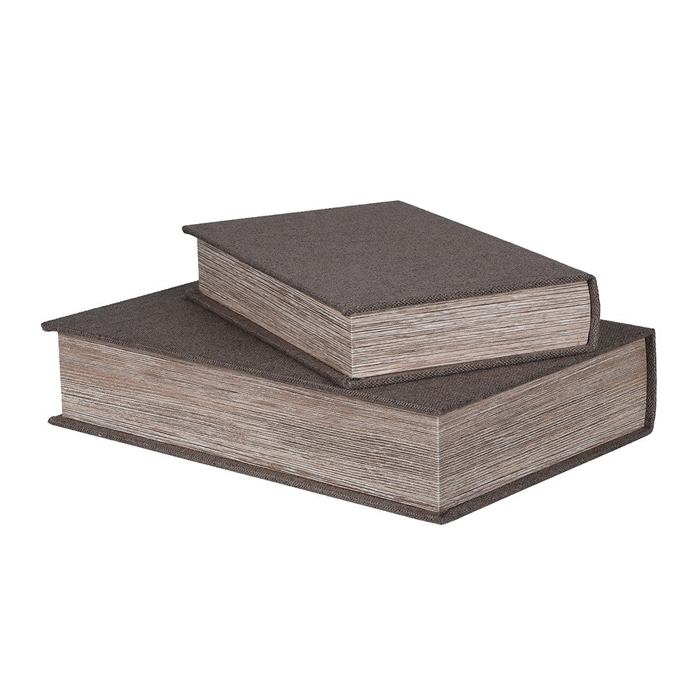 Woven Grey Book Boxes, set of 2