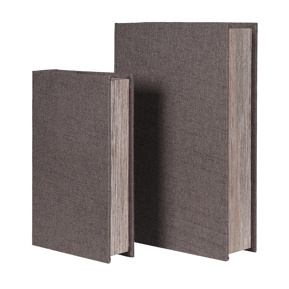 Woven Grey Book Boxes, set of 2