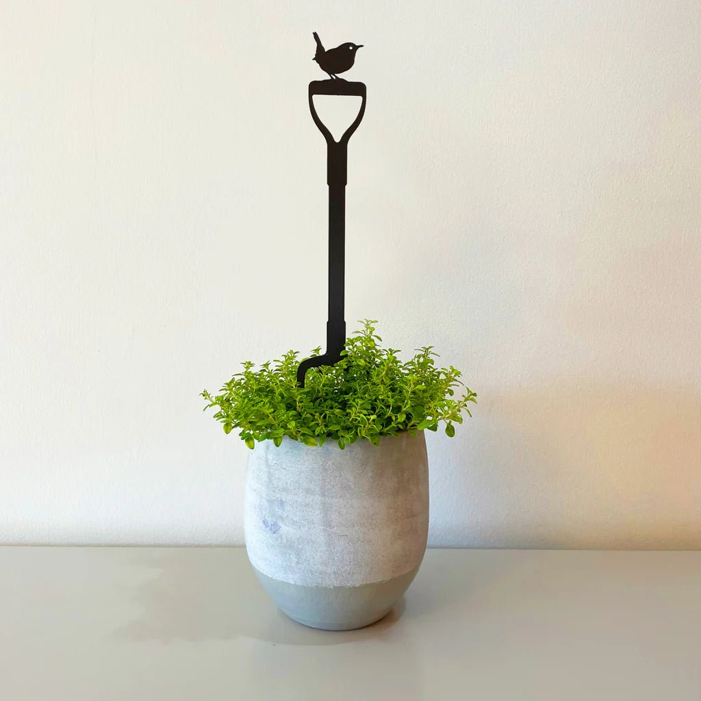 Wren on a Fork Pot Stem