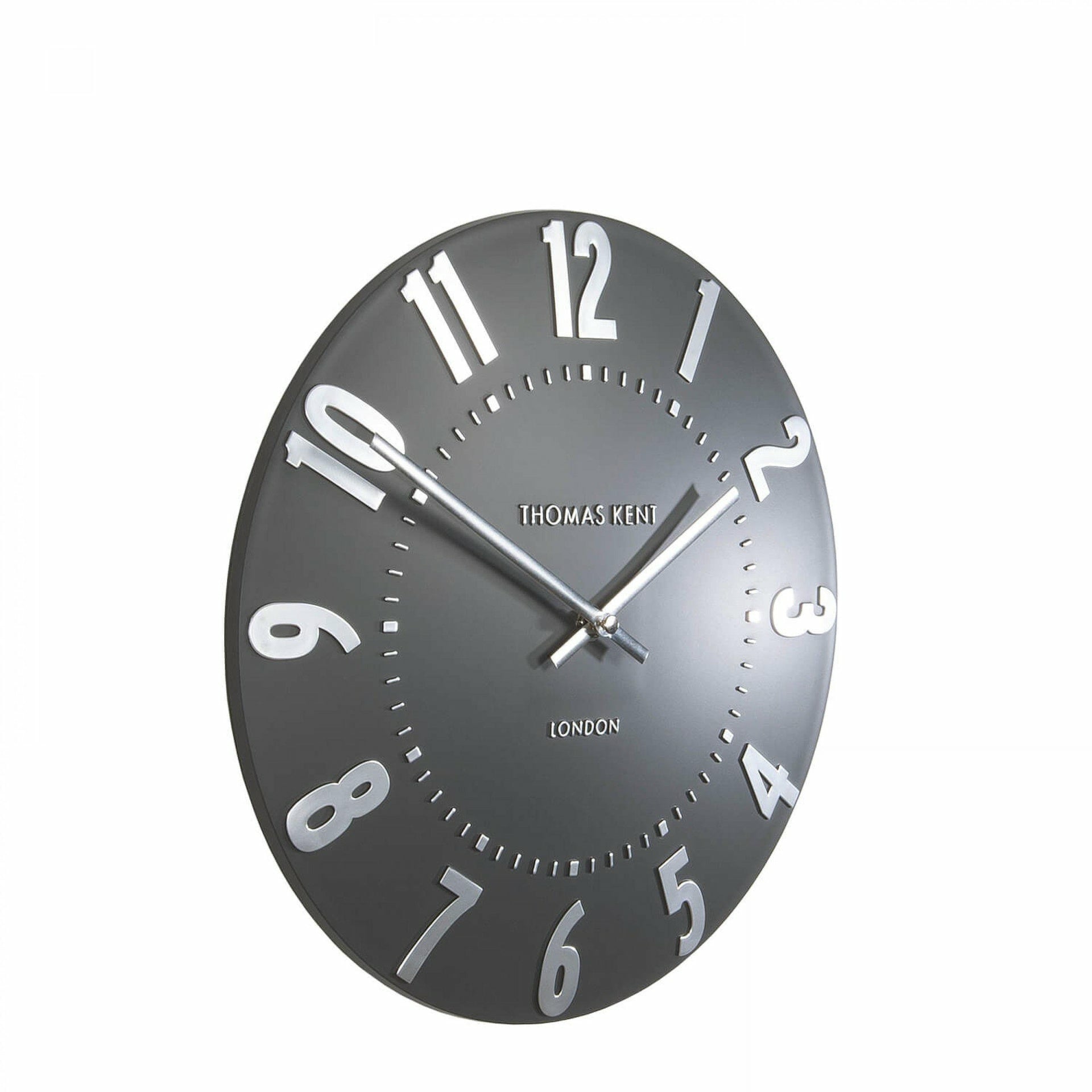 12" Mulberry Wall Clock, Graphite Silver