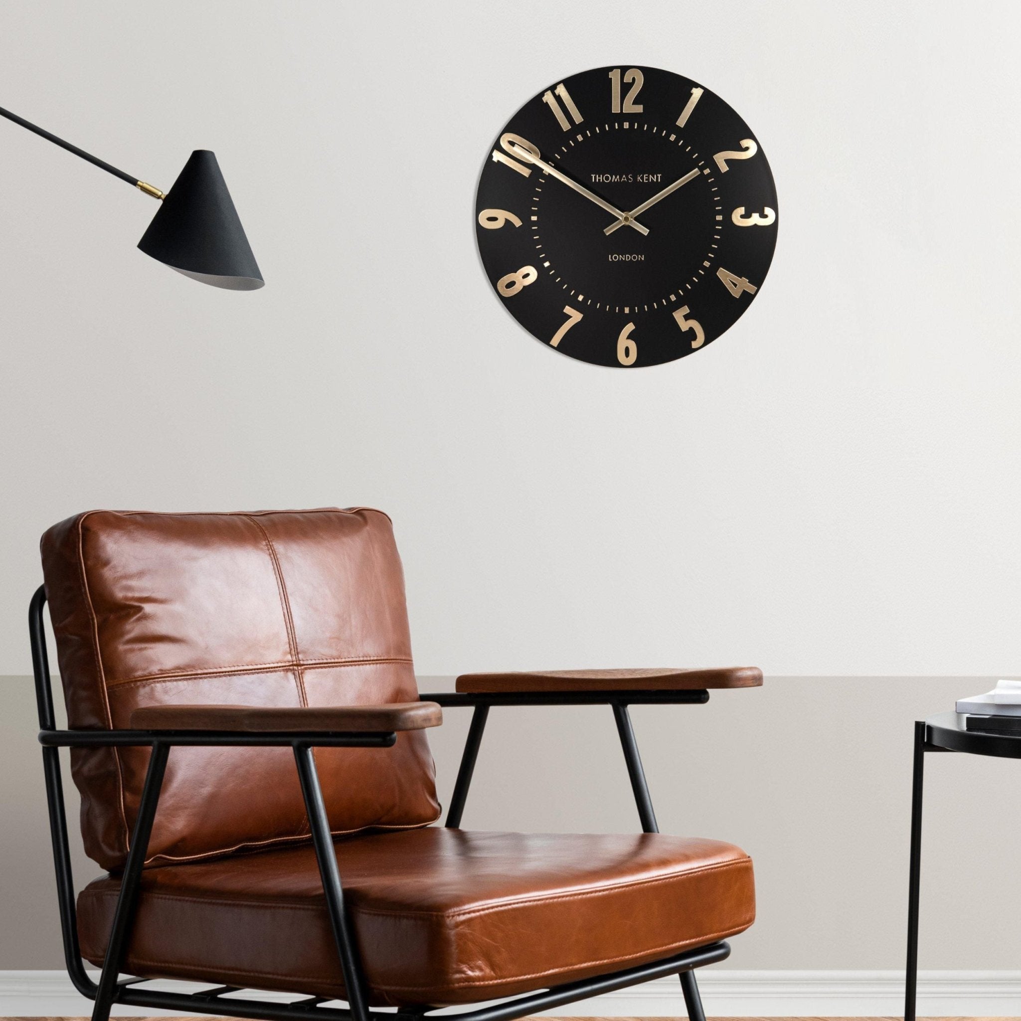 12'' Mulberry Wall Clock, Noir
